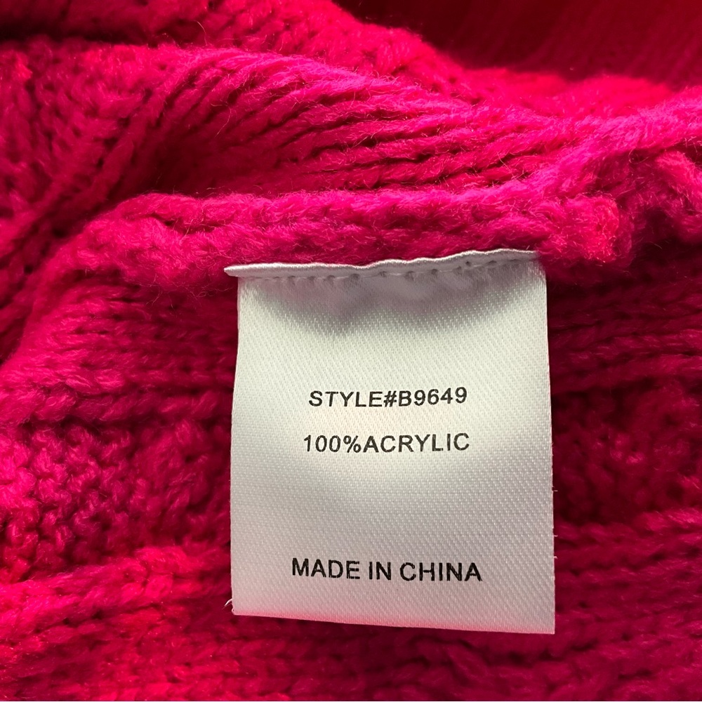 JODIFL Cableknit Sweater Vest Fruit Punch Pink Oversized Vest - Picture 7 of 12